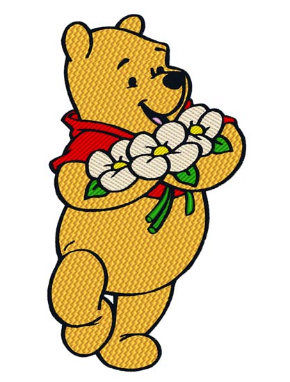 Pooh with Flowers
